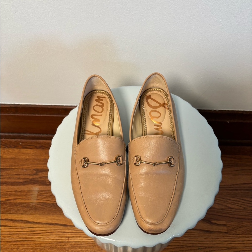 Sam Edelman Beige Leather Horsebit Loafers - Size 7.5